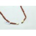Single Line natural Brown Sunstone Gemstone 4MM long Beads String Necklace 19.8'